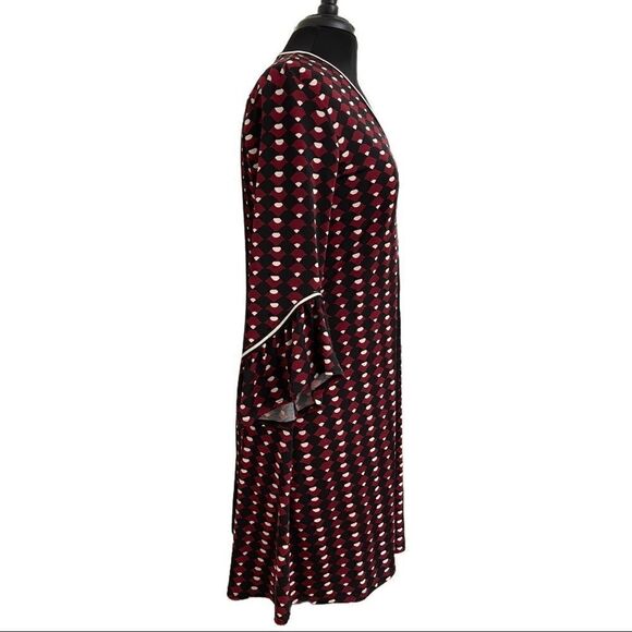 Lark & Ro Patterned V-Neck Dress Sz S - Picture 4 of 12